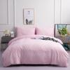 Bedding Craft Cut Flower Simple Solid Color Three-piece Quilt Cover Pillowcase Set 9 Size Boutique Set