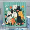 Colorful Cats and Flowers Shower Curtain - Water-Resistant, Easy to Clean, Adds a Fun and Whimsical Touch to Your Bathroom Decor