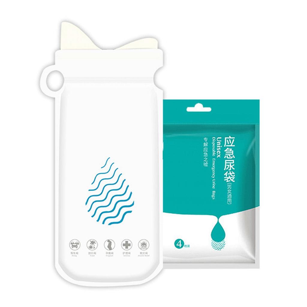 Emergency Urinal Bag Large Capacity Unisex Use Leakage Proof Odor Free Portable Disposable Camping Pee Bag 4 Pcs