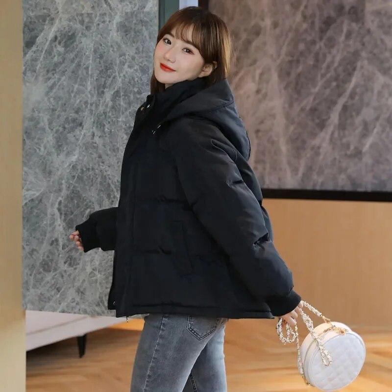 2023 New Winter Women Parka Down Cotton Jackets Casual Thick Warm Hooded Coat Zippers Loose Female Outwear Jacket Parkas