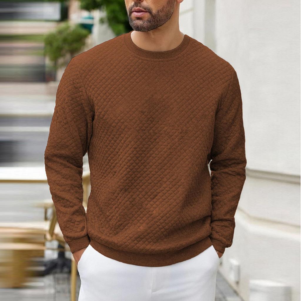 Mens Cable Knit Casual Long Leeve Crewneck Pullover Sweaters Textured