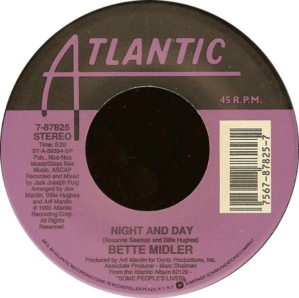 7inch Record BETTE MIDLER - Night And Day 787825 Atlantic 1990 Canada Pop Used