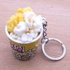 Creative Simulation Popcorn Bucket Keychain Mini Snack Cup Key Ring Pendant Gift