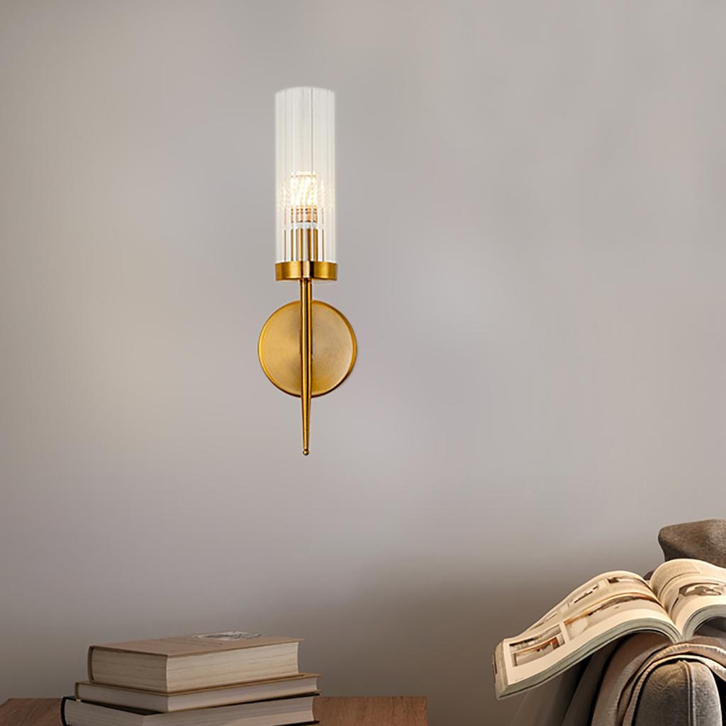 Moderne goldene Wandleuchte, einflammig, 110V, fest verdrahtete Leuchte, E26-Glühbirne kompatibel(60 W max.) für Flur- und Treppenbeleuchtung