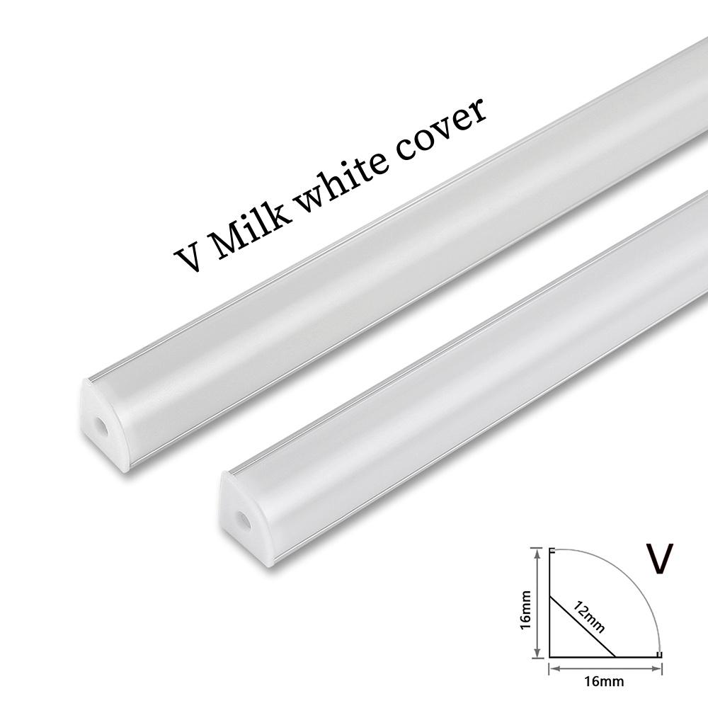 1-28 Peças/Lote 50cm Perfil de Alumínio LED Canto Suporte de Canal de Perfil de Alumínio para Tira de LED Barra de Luz Lâmpada de Armário Armário de Cozinha