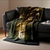 Epic Lightning Storm with Figures in Battle Flannel blanket for bedroom, living room, sofa, and nap sofas.
