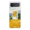 Transparent Phone Case For Samsung Galaxy Z Flip 3 4 5 6 7 Hard Folding PC Z Flip3 Flip4 Cover Vintage Stamp Puzzle