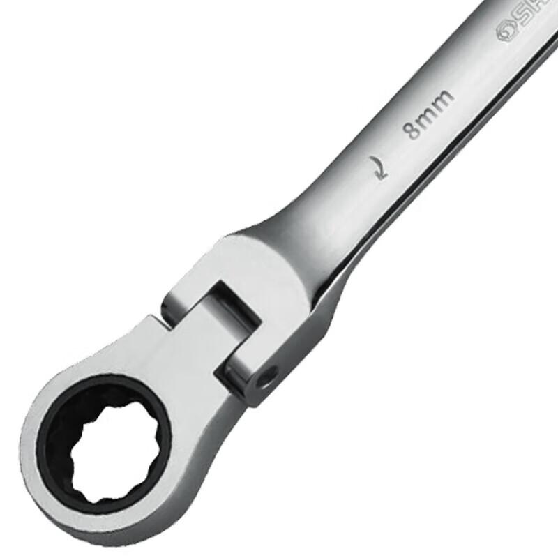 SATA Fully Polished Flex-Head Ratchet Wrench