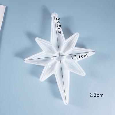 Achteckige Stern Silikonform Weihnachtsdekor Ornament Herstellung EpoxidharzForm