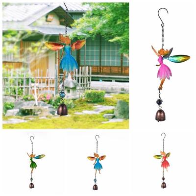 Elf Wind Chime Retro Fairy Angel Wind Chimes Realistic Handmade Fairy Wind Bell Hanging Iron Metal Windchimes Courtyard