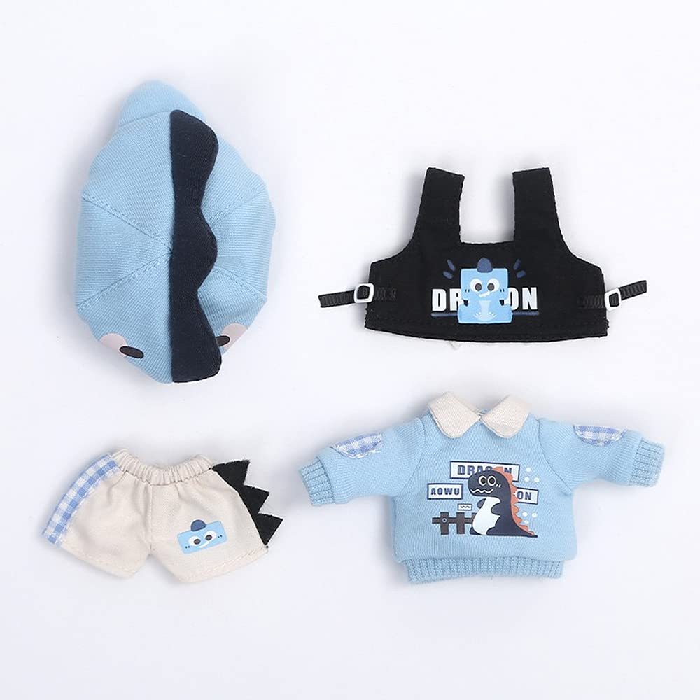 

Комплект одежды размера Obitsu 11 OB11 для куклы Obitsu 11 см Милый жилет и комплект в 2 цветах Тело, Узор, Шляпа, 4 предмета (синий) синий