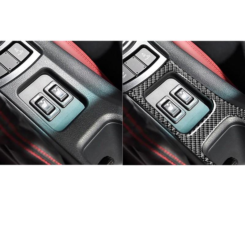 Real Carbon Fiber Car Accessories Center Armrest Cup Holder Cover Soft Sticker For Subaru BRZ Toyota 86 GT86 2017 2018