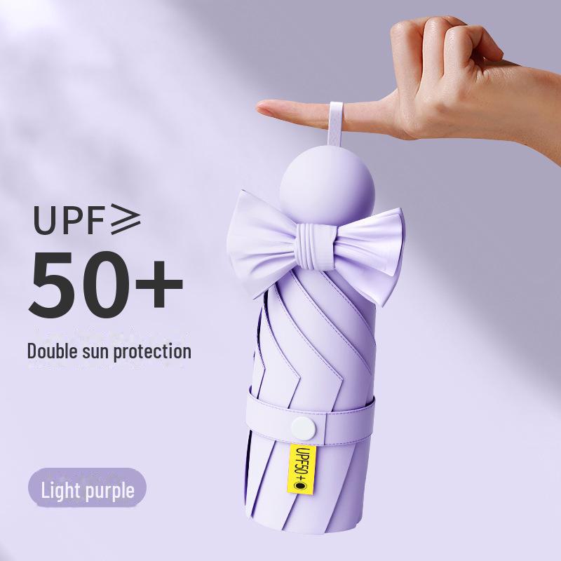 Compact Capsule Umbrella: 50% Foldable, Portable, Pocket-Size for Sunny and Rainy Days