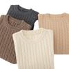 Women's Cashmere Cable Knit Sweater – Round Neck Pullover for Autumn/Winter, Simple and Versatile.