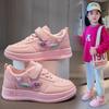 2024 Spring and Autumn New White Girls' Sports Shoes for Active Children, Breathable and Versatile, Perfect for Casual Wear.