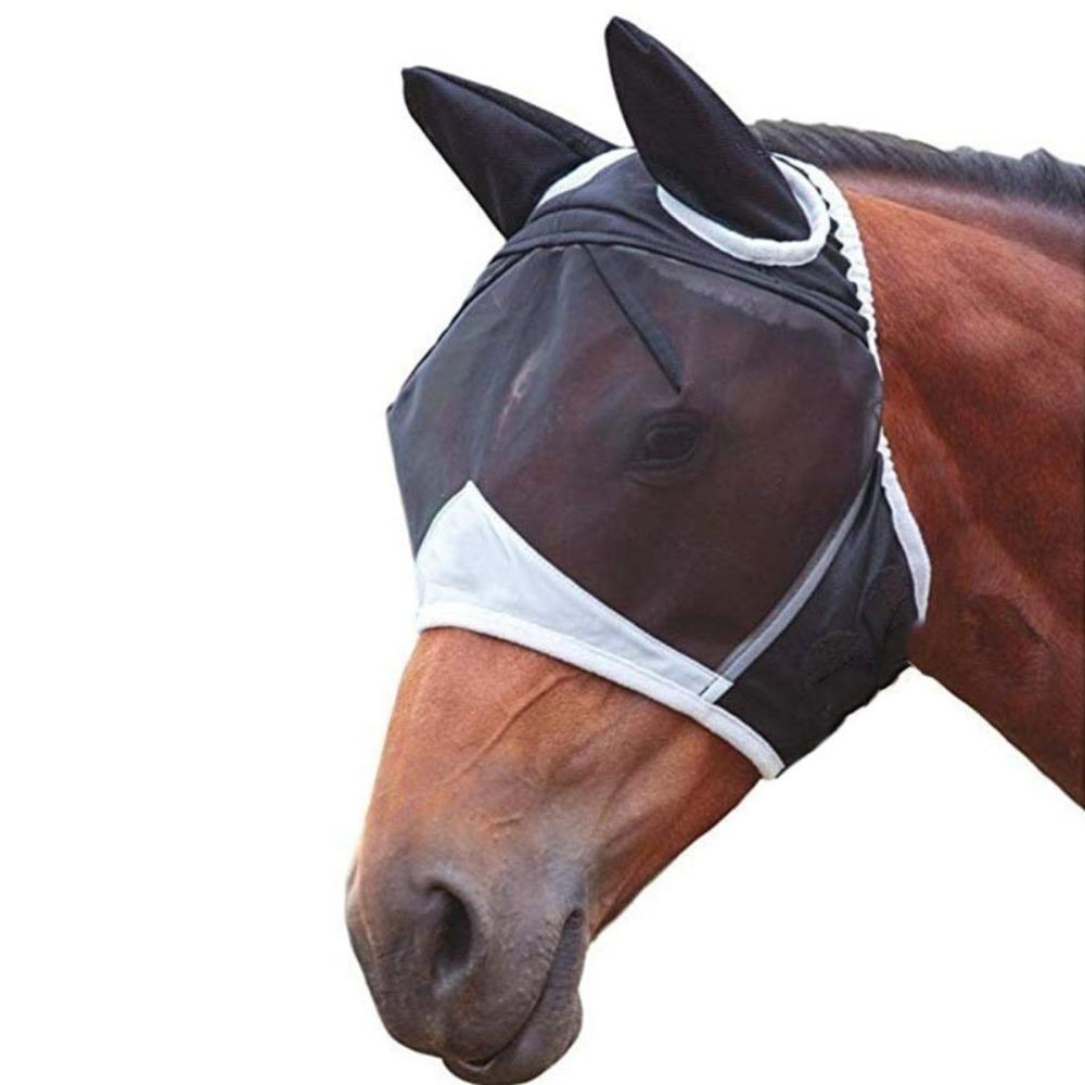 Professional Horse Fly Mask Adjustable Anti-Flyworms Mask High Quality Horse Mask  Stable Use