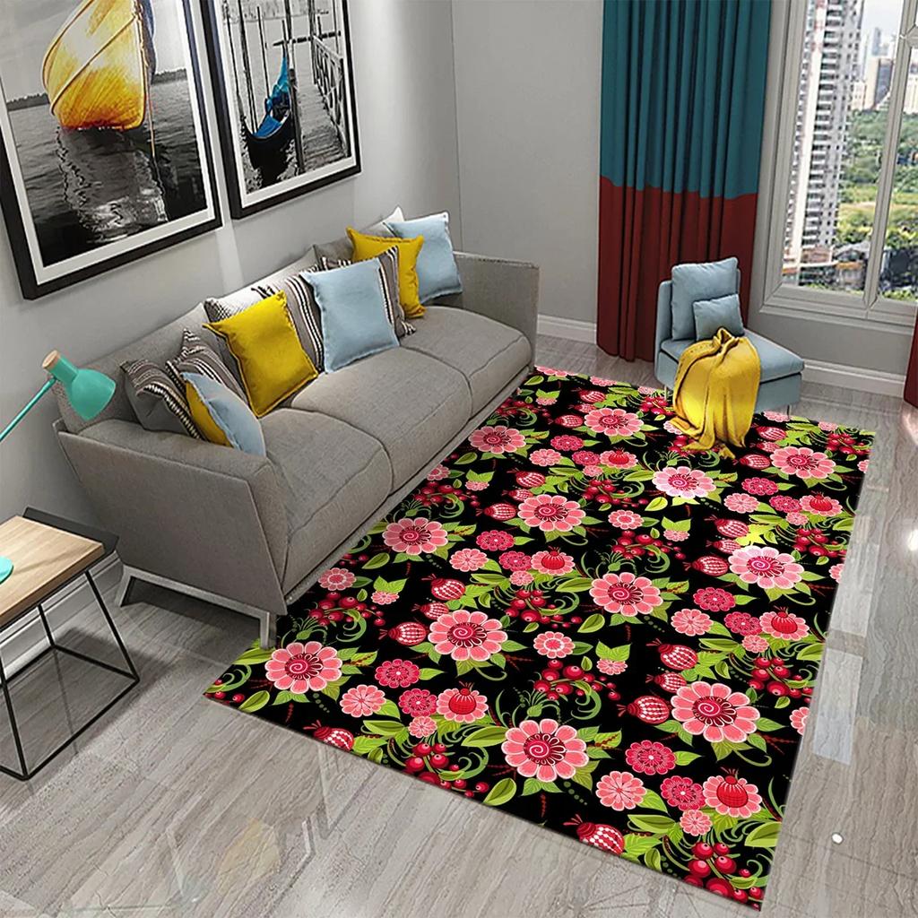 Colorful Broken Flower Carpet for Living Room Bedroom Decor Floor Carpet Sofa Coffee Table Area Rug Floral Door Mat Bathroom Mat