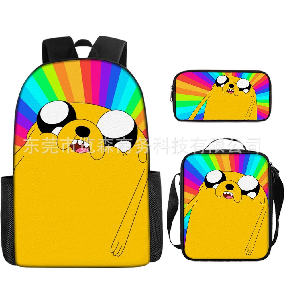 Adventure Time Backpack Set 3-Piece Comic Bookbag Shoulder Bag Pencil Case