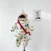 Tuta Intera in Cotone Unisex per Neonati con Fodera in Pile, Abbigliamento da Esterno con Piedi per Bambini e Bambine.