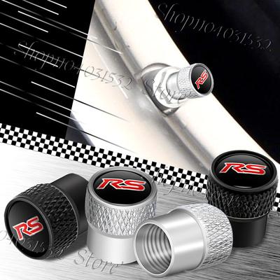 4Pcs Metal Alloy RS Logo Emblem Car Wheel Tire Valve Caps Stem Dust Cover For Captiva Trax Malibu Cruze Accessories