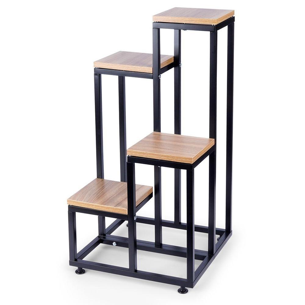 Metal Flower Stand 4-Tier, Tiered Stand for Pots, Plants, and Flowers