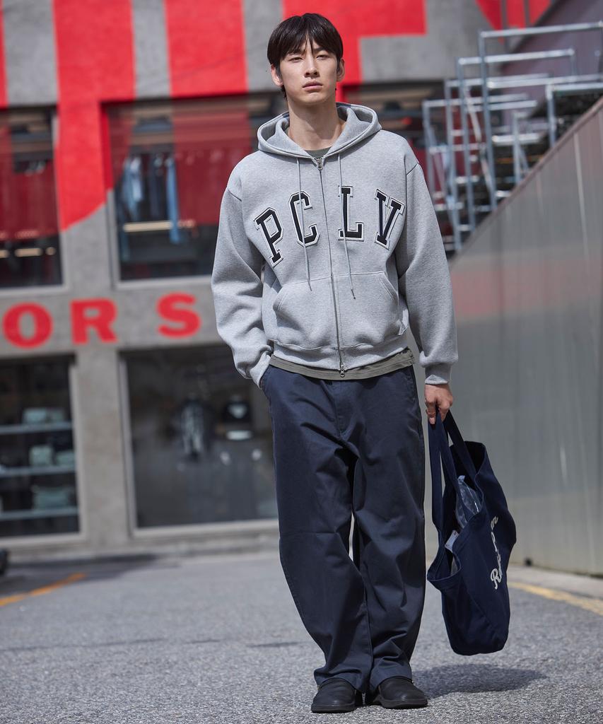 Pol Pclv Double Applique Zip-Up Hoodie_Gray