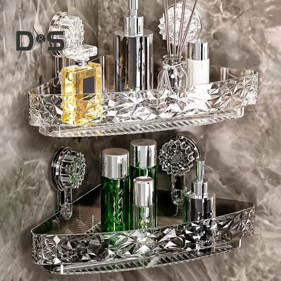 

Угловая настенная полка с присоской, стойка для хранения, прочная, выдерживающая большую нагрузку, легко устанавливаемая, прочная полка-органайзер для душа