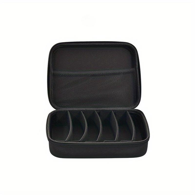 1pc 6-Compartment Adjustable Glasses Storage Box, Portable Eyeglass Organizer Case with Travel Storage Rack - for Sunglasses чёрный