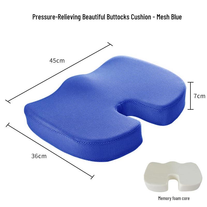Dual-Season Memory Foam Chair Cushion for Long Sitting