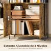 Bookshelf With 6 Open Compartments And Adjustable Shelf For Living Room Office 75x34x172 Cm Rustic Brown