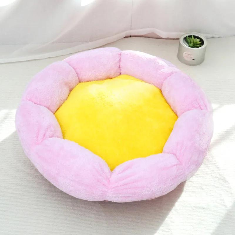 

Creative Flower Plush Pet Nests Cat Dog Sleeping Nests Thickened Soft Comfortable Pads Pet Supplies Beds & Mats S-40cm рожевий