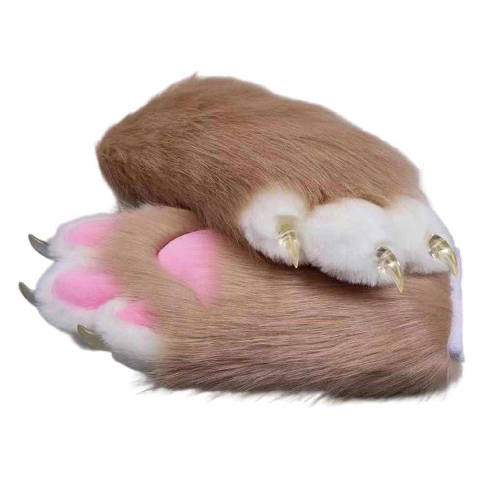 Multi Color Cosplay Nails Gloves With Realistic Animal Furry Comfortable For Conventions Parties And Festivals