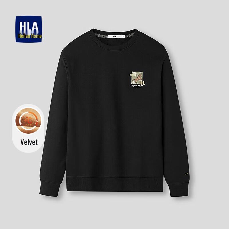 HLA Men s Winter Fleece-Lined Round Neck Sweatshirt M