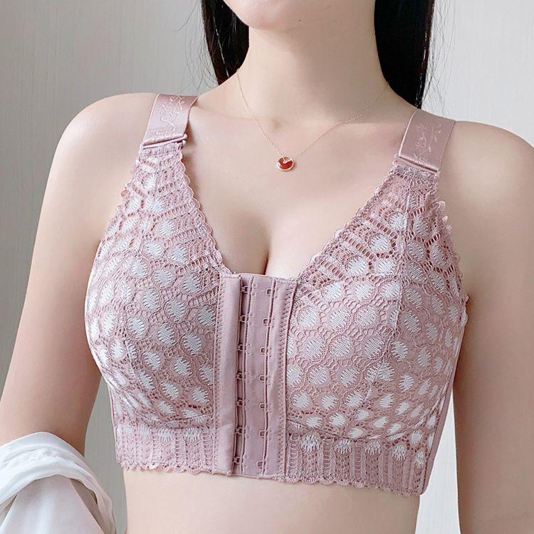 

Удобный бюстгальтер больших размеров с пуговицами спереди без стального ободка с полной чашкой 52/120E фиолетовый