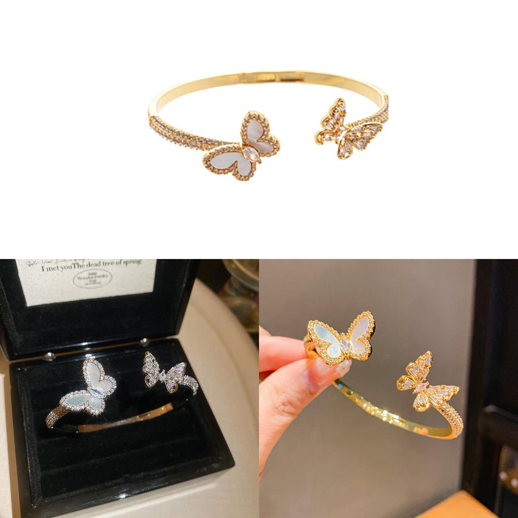 Butterfly Jewelry Open Cuff Bracelet With Electroplated Copper For Fashion Women