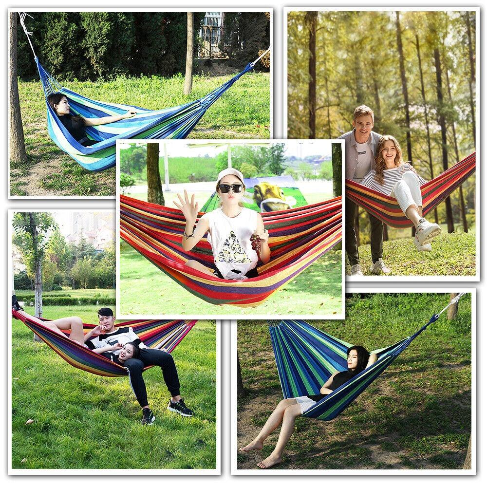 250*150CM Adult Hammock Garden Swing Indoor Portable Outdoor Camping Canvas Hammock High Strength Parachute Fabric Hanging Bed