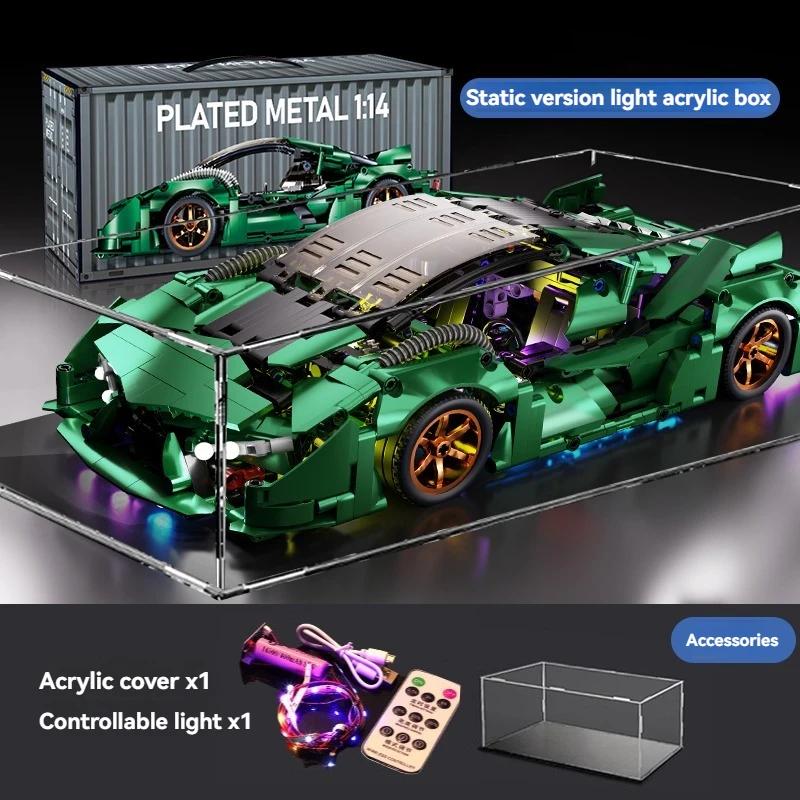 Non-Toxic Creative Technical Building Blocks Diy Green Sports Car Super Racing Building Blocks Brick Moc Model Kids Gift Birthday Gift