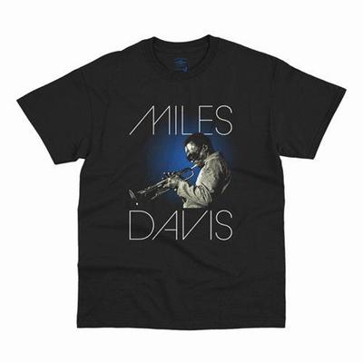 Graphic Miles Davis Blue Aura T-Shirt and Kids Tshirt - Classic Heavy Cotton