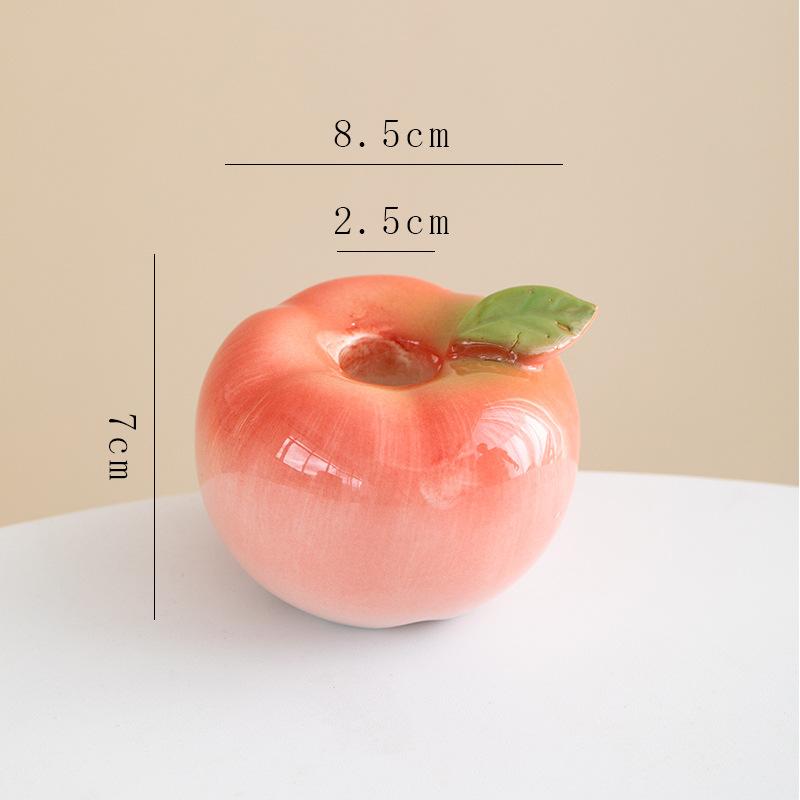 Fruit Ceramic Candle Holder Desktop Apple Persimmon Candle Holder Decoration Candle Container Candlelight Dinner Romantic Decor