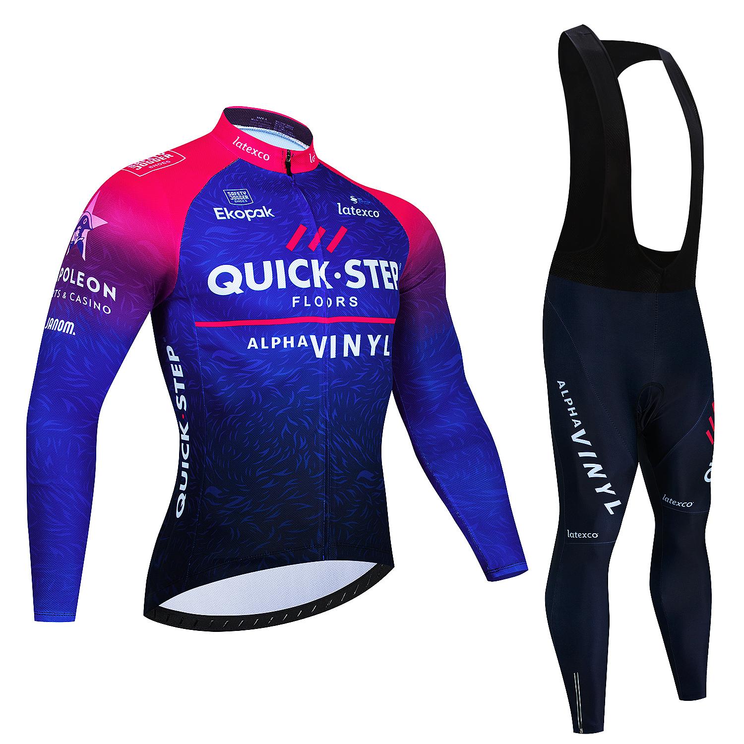 

2023 Men s Quick Step Cycling jersey Sets Cycling Clothing Summer Long Sleeve MTB Bike Suit Bicycle Bike Clothes Ropa Ciclismo