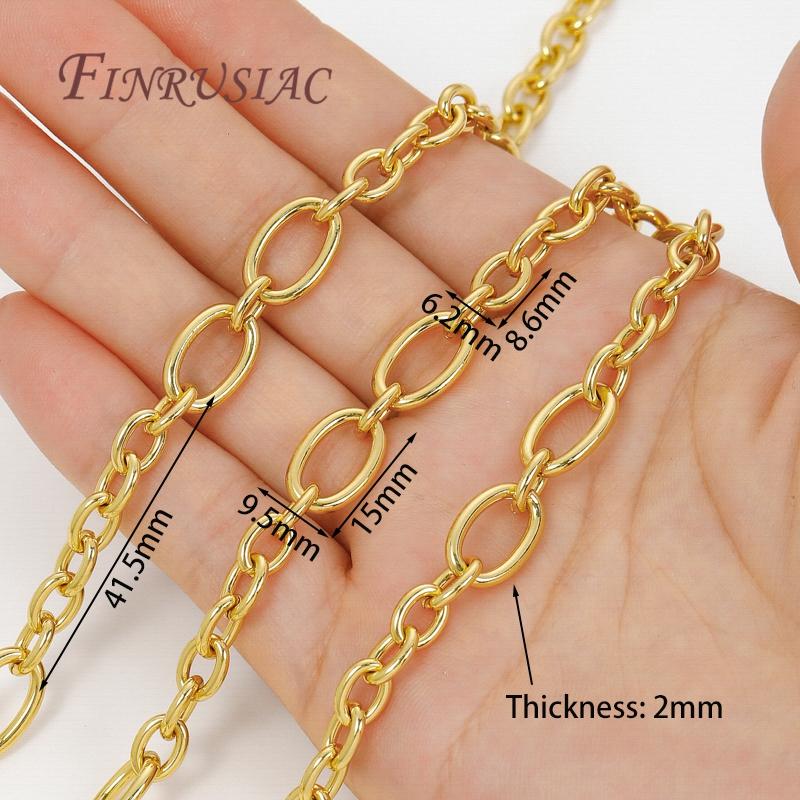 Multiple Styles 0.5-1 Meter 18K Gold Plated Roll Bulk Chains Cable Link Chains For Necklaces High Quality Jewelry Accessories