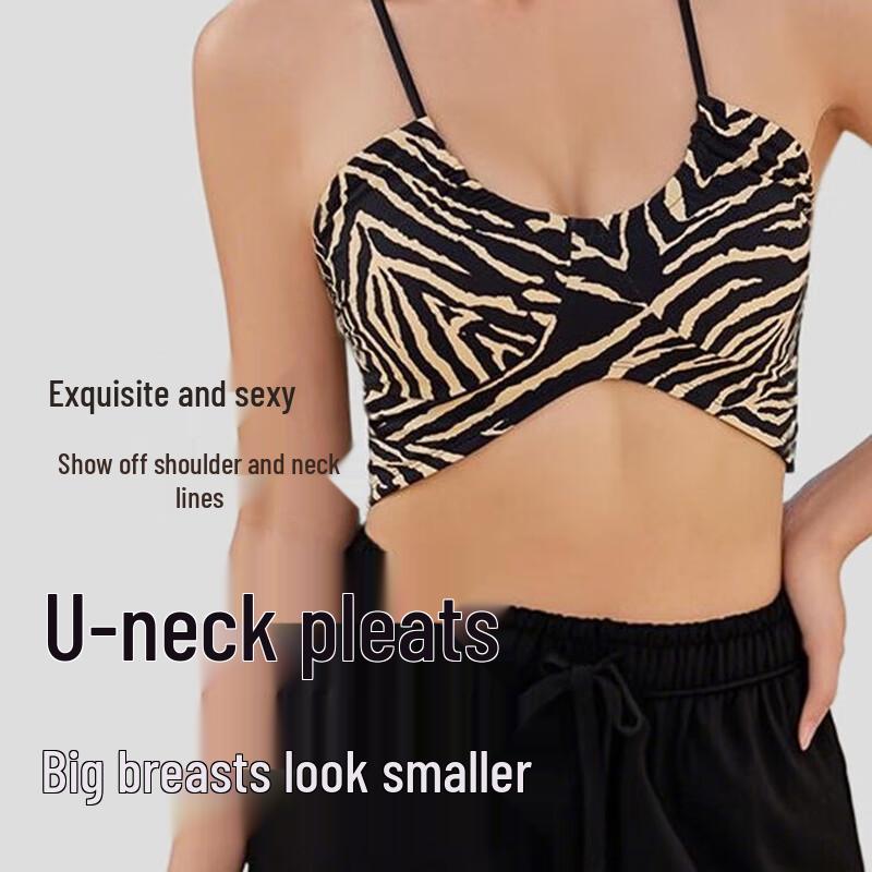 Laihushui Leopard Print Fixed Cup Sports Bra