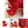 Adorable Peluche Dragon du Zodiaque Chinois 2024 Mascotte Rembourrée Coton PP Rouge