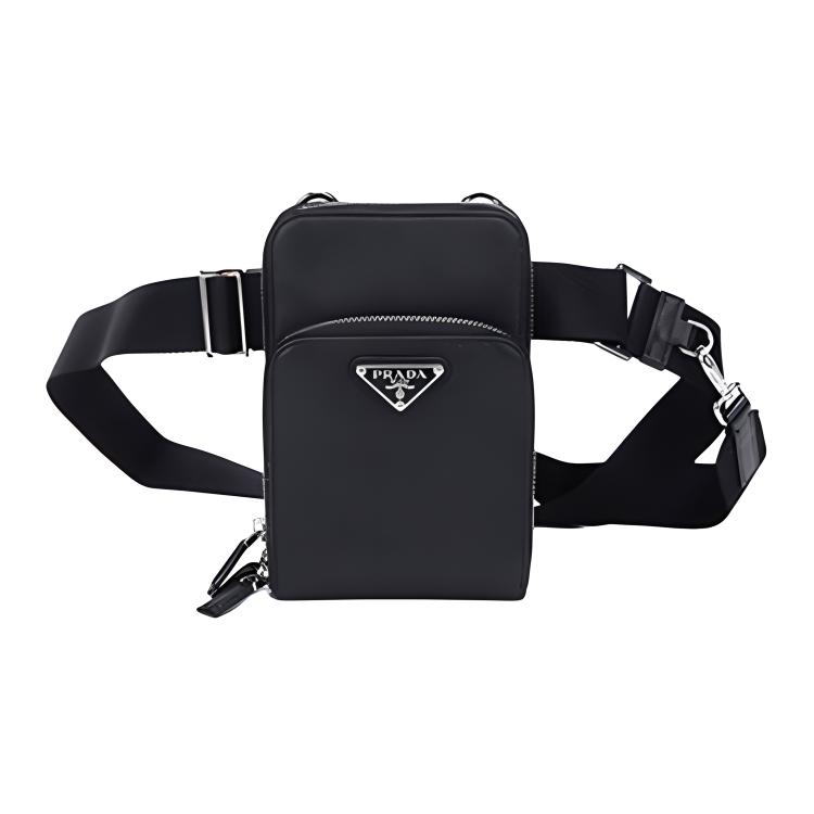 Prada Saffiano Leather Shoulder Crossbody Waist Bag Men bags Black 2ZH126-053-F0002