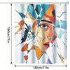 Modern Art Shower Curtain - Vibrant Abstract Design, Polyester Fabric, Includes Hooks, Bold Colors, Machine Washable