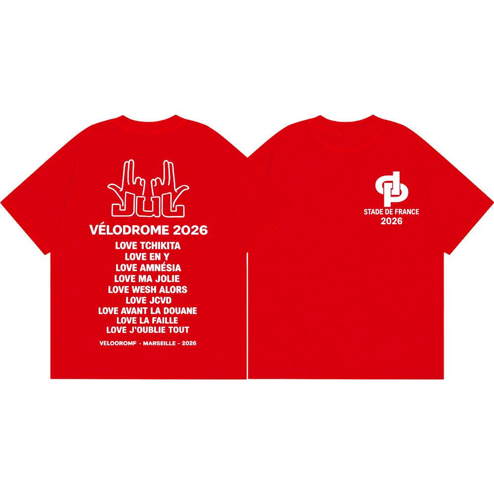 Rapper Jul Tour 2026 T-shirt Men Women Clothing Fashion Hip Hop Short Sleeve T-shirts Harajuku Y2k Oversized T Shirt Streetwear