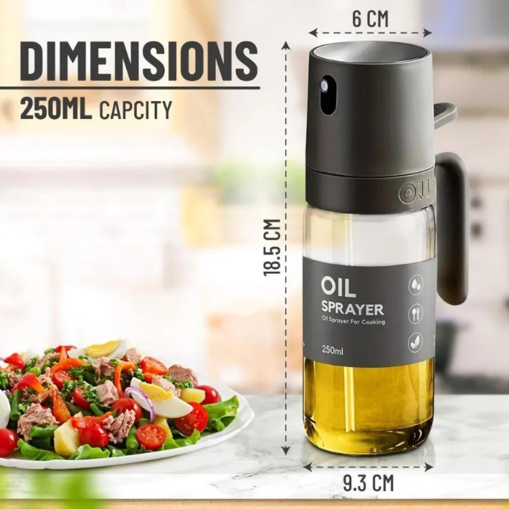Glass Oil Spray Bottle 250ML Oil Sprayer Mister New Olive Oil Dispenser For Air Fryer Salad