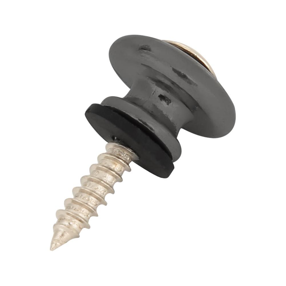 10Pcs Guitar Strap Lock Button Metal End Pin with Screw for Ukulele Electric Bass(Black)