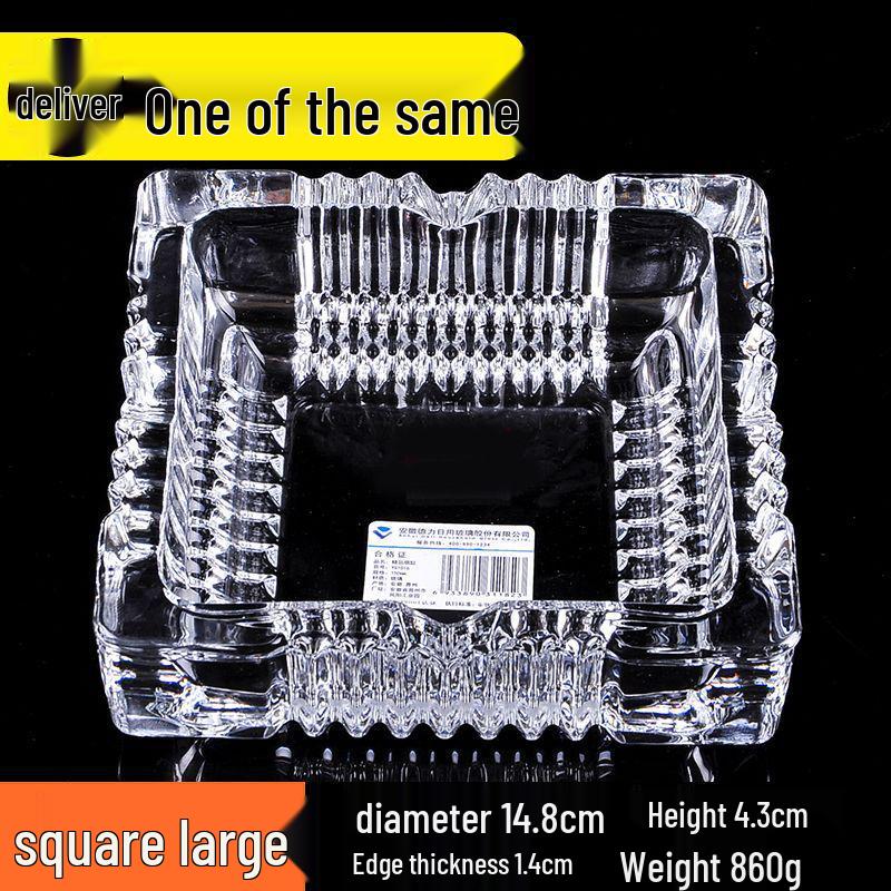 Premium Anti-Fly Ash Crystal Glass Ashtray for Stylish Living Rooms