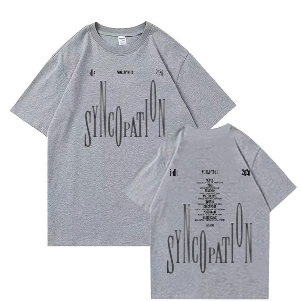 I-DLE Syncopation World Tour 2026 T Shirts GIDLE Kpop Korean Style Tee Shirt (G)i-dle New Casual Y2K Tees Unisex Cotton Clothes